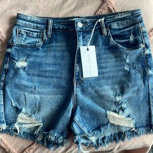 High rise jean shorts